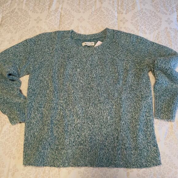 Lou & Grey NWT Women's Green Iridescent Sweater, size Medium - Picture 1 of 6